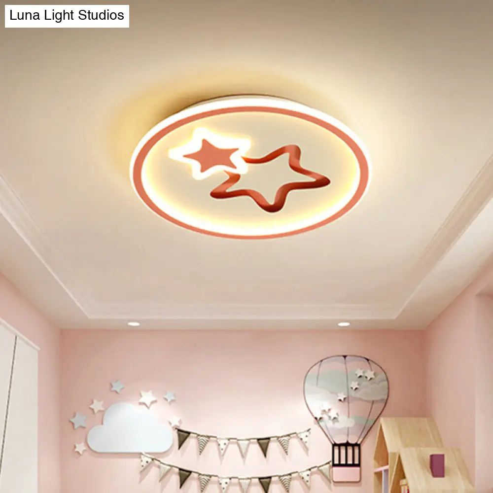 DecorBites™ DecorBites™ Minimalist LED Ceiling Light - White/Blue Star Flush Mount for Living Room