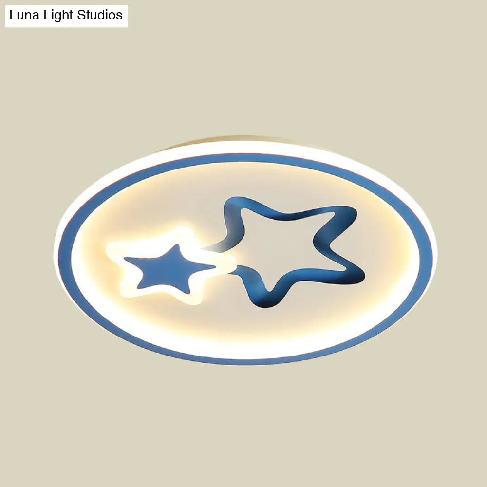 DecorBites™ DecorBites™ Minimalist LED Ceiling Light - White/Blue Star Flush Mount for Living Room