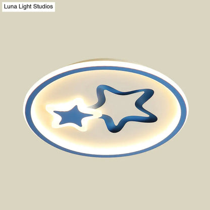 DecorBites™ DecorBites™ Minimalist LED Ceiling Light - White/Blue Star Flush Mount for Living Room