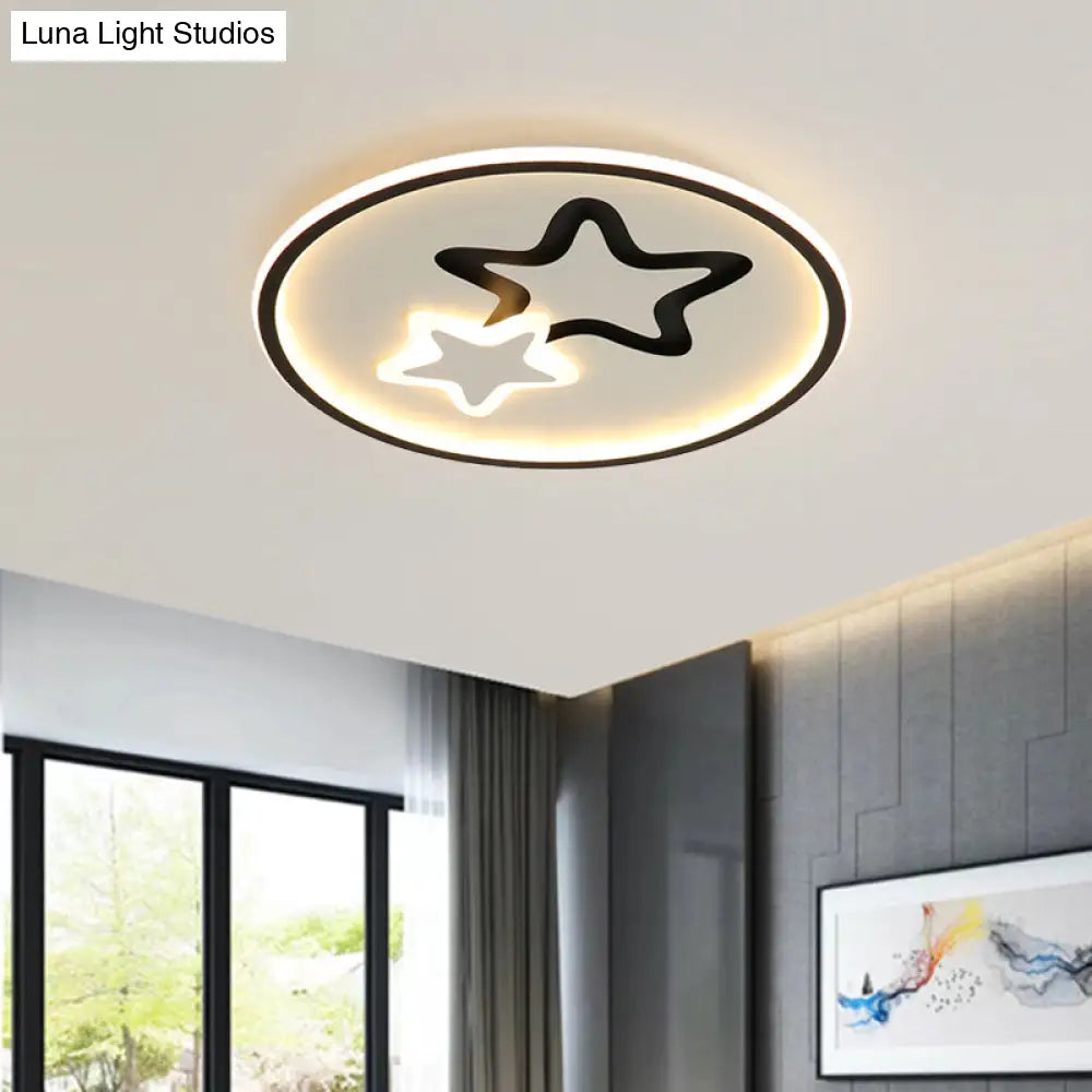DecorBites™ DecorBites™ Minimalist LED Ceiling Light - White/Blue Star Flush Mount for Living Room