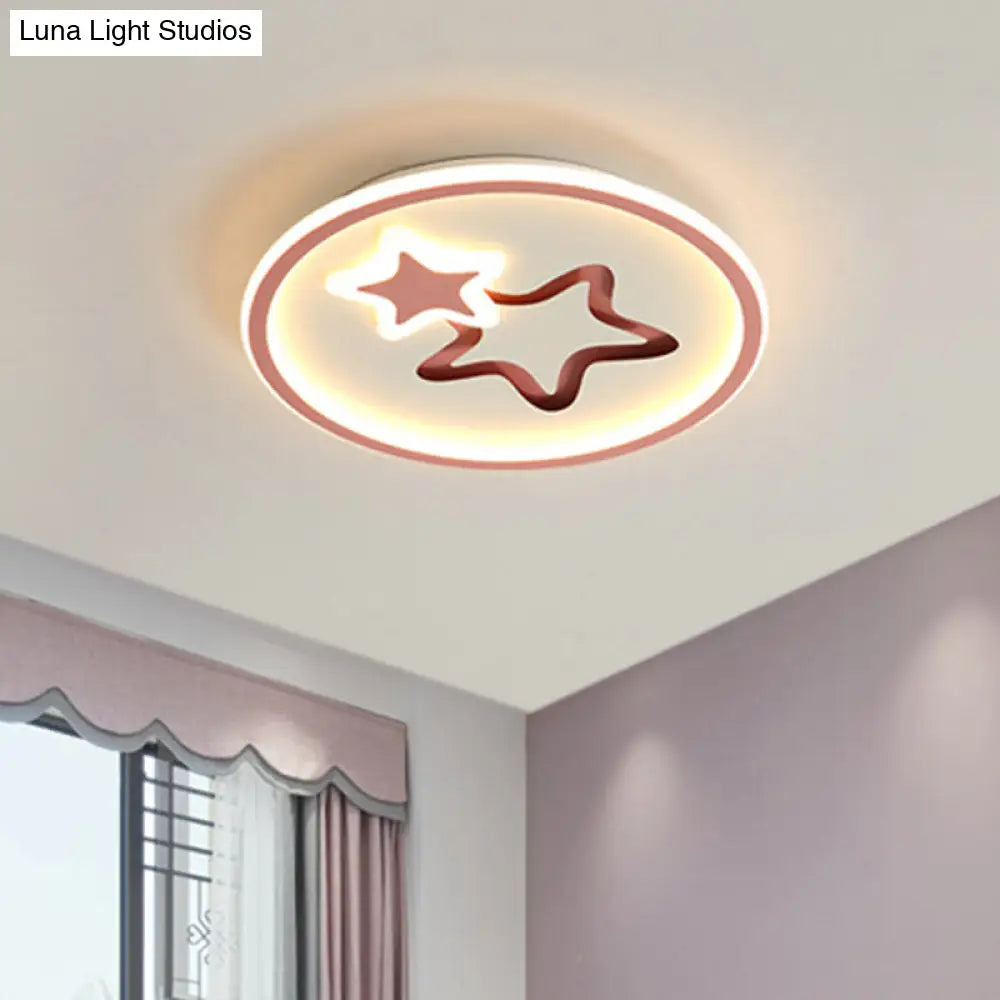 DecorBites™ DecorBites™ Minimalist LED Ceiling Light - White/Blue Star Flush Mount for Living Room