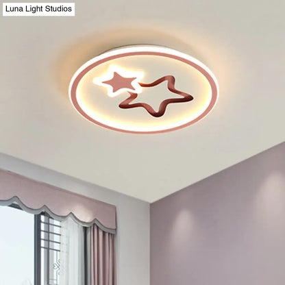 DecorBites™ DecorBites™ Minimalist LED Ceiling Light - White/Blue Star Flush Mount for Living Room