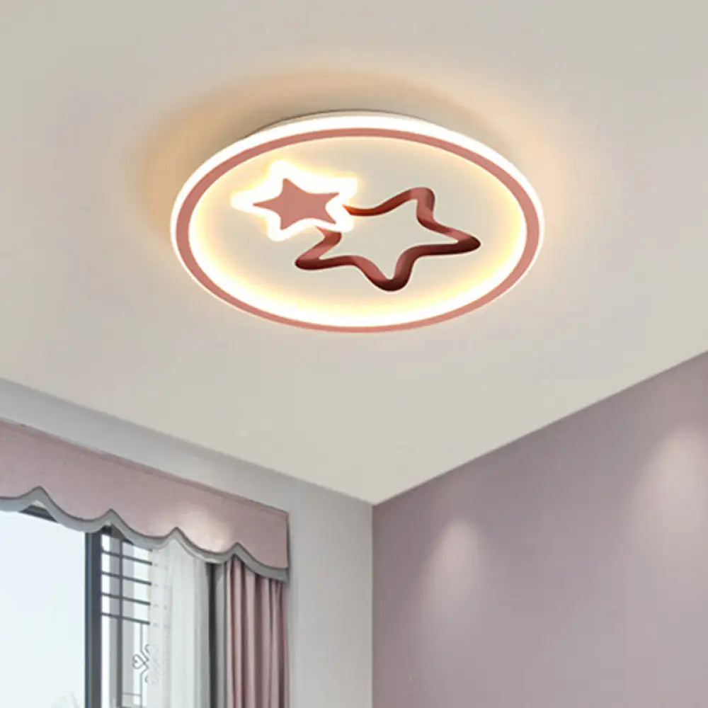 DecorBites™ DecorBites™ Minimalist LED Ceiling Light - White/Blue Star Flush Mount for Living Room