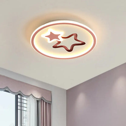 DecorBites™ DecorBites™ Minimalist LED Ceiling Light - White/Blue Star Flush Mount for Living Room