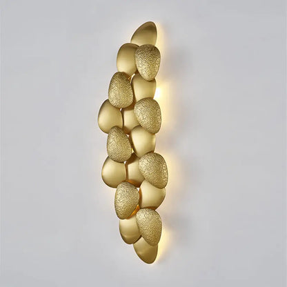 DecorBites™ DecorBites™ Minimalist LED Cobblestone Wall Light in Brass for Living Room Décor