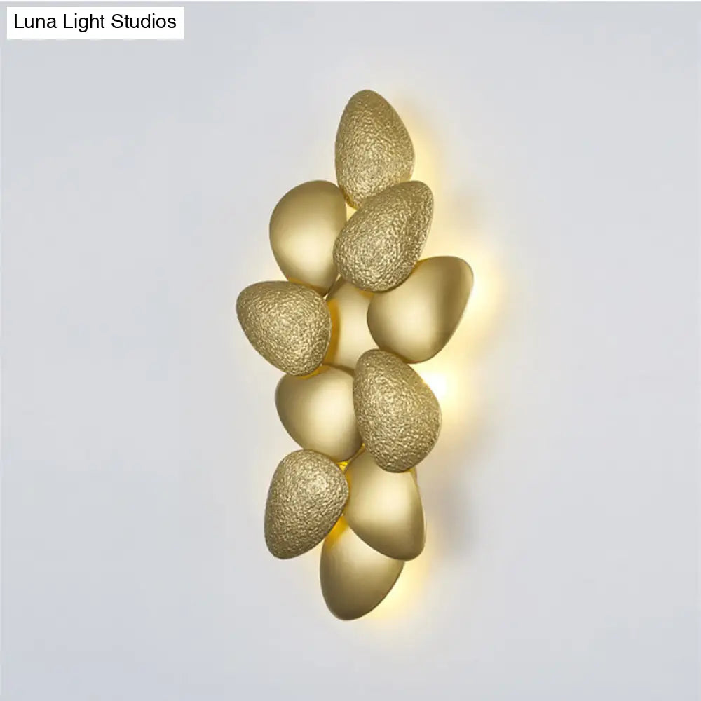 DecorBites™ DecorBites™ Minimalist LED Cobblestone Wall Light in Brass for Living Room Décor