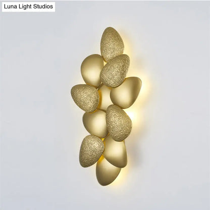 DecorBites™ DecorBites™ Minimalist LED Cobblestone Wall Light in Brass for Living Room Décor