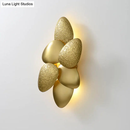 DecorBites™ DecorBites™ Minimalist LED Cobblestone Wall Light in Brass for Living Room Décor
