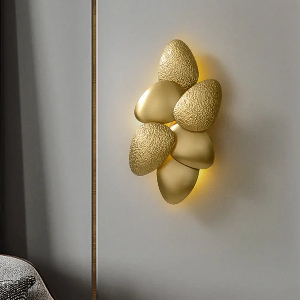 DecorBites™ DecorBites™ Minimalist LED Cobblestone Wall Light in Brass for Living Room Décor