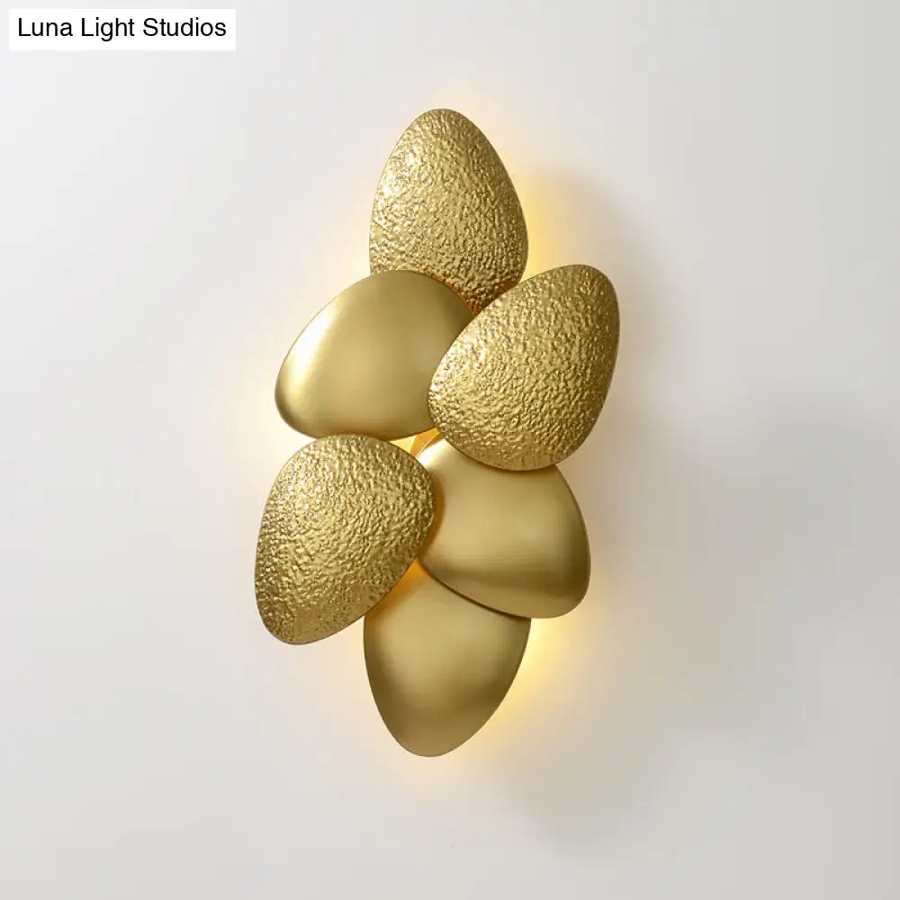 DecorBites™ DecorBites™ Minimalist LED Cobblestone Wall Light in Brass for Living Room Décor