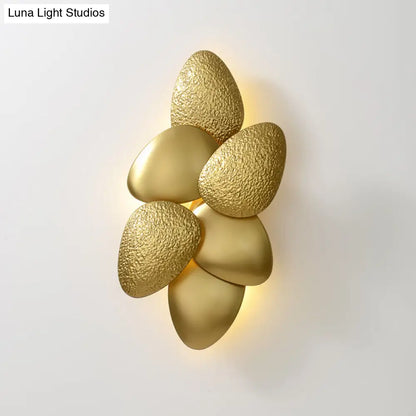DecorBites™ DecorBites™ Minimalist LED Cobblestone Wall Light in Brass for Living Room Décor