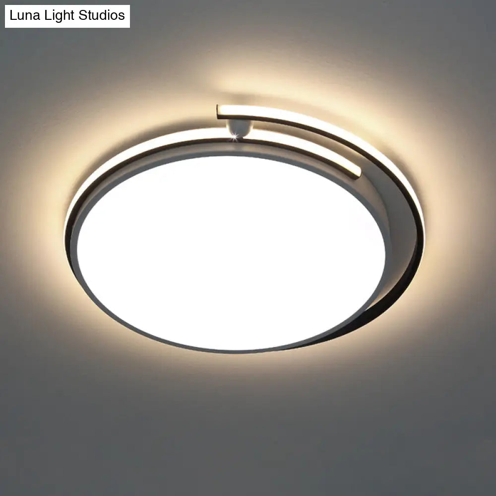 DecorBites™ DecorBites™ Minimalist LED Corridor Flush Mount Light Fixture - White Lamp with Circular Acrylic Shade, 13"/18"/22.5" W
