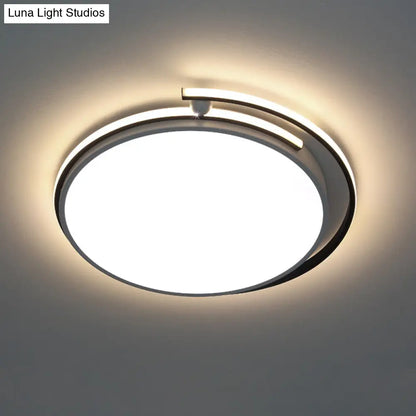DecorBites™ DecorBites™ Minimalist LED Corridor Flush Mount Light Fixture - White Lamp with Circular Acrylic Shade, 13"/18"/22.5" W