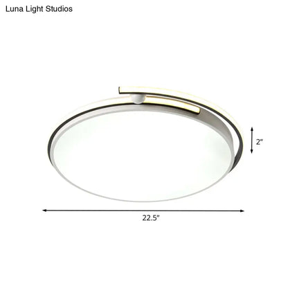 DecorBites™ DecorBites™ Minimalist LED Corridor Flush Mount Light Fixture - White Lamp with Circular Acrylic Shade, 13"/18"/22.5" W