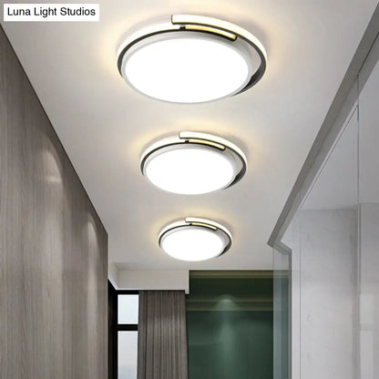 DecorBites™ DecorBites™ Minimalist LED Corridor Flush Mount Light Fixture - White Lamp with Circular Acrylic Shade, 13"/18"/22.5" W