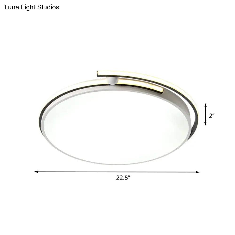 DecorBites™ DecorBites™ Minimalist LED Corridor Flush Mount Light Fixture - White Lamp with Circular Acrylic Shade, 13"/18"/22.5" W