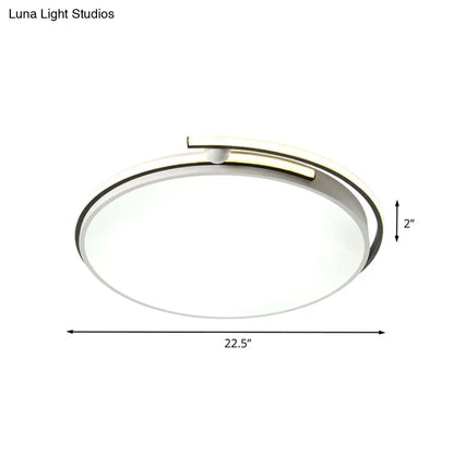 DecorBites™ DecorBites™ Minimalist LED Corridor Flush Mount Light Fixture - White Lamp with Circular Acrylic Shade, 13"/18"/22.5" W