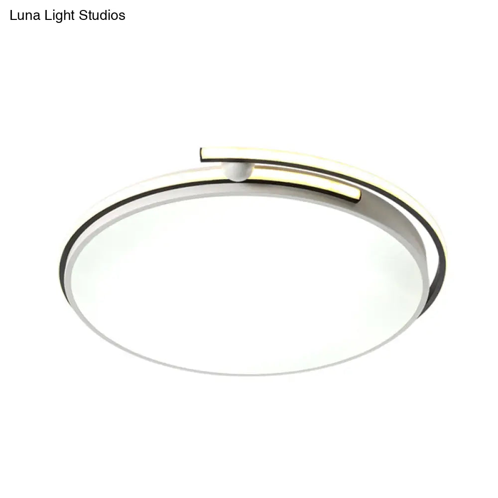 DecorBites™ DecorBites™ Minimalist LED Corridor Flush Mount Light Fixture - White Lamp with Circular Acrylic Shade, 13"/18"/22.5" W