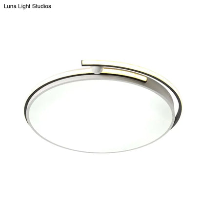 DecorBites™ DecorBites™ Minimalist LED Corridor Flush Mount Light Fixture - White Lamp with Circular Acrylic Shade, 13"/18"/22.5" W