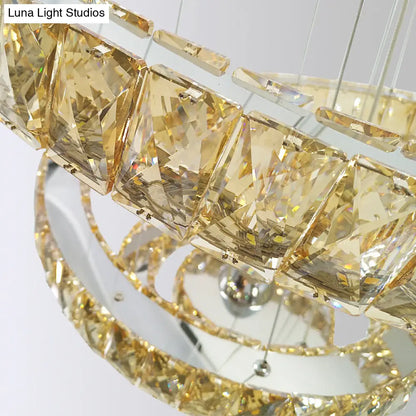 Lámpara de araña minimalista LED de cristal - Lámpara colgante en espiral cromada con luz cálida/2 colores