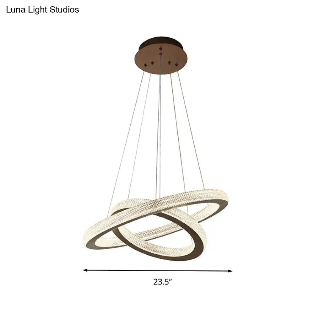 Lámpara de araña minimalista LED con forma de cruz de cristal - Kit de luz colgante color café cálido/blanco +