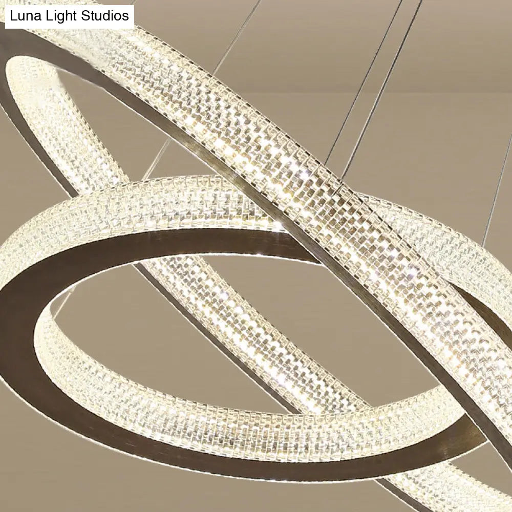 Lámpara de araña minimalista LED con forma de cruz de cristal - Kit de luz colgante color café cálido/blanco +