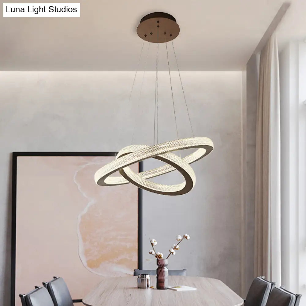 Lámpara de araña minimalista LED con forma de cruz de cristal - Kit de luz colgante color café cálido/blanco +