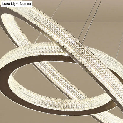 Lámpara de araña minimalista LED con forma de cruz de cristal - Kit de luz colgante color café cálido/blanco +