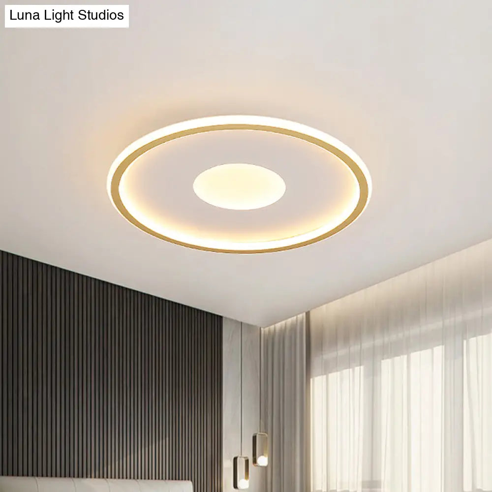 DecorBites™ DecorBites™ Minimalist LED Flush Mount Ceiling Light, Disk-Shaped Ultrathin Acrylic in Black/Gold, for Bedroom (12"/19.5"/23.5" Dia)