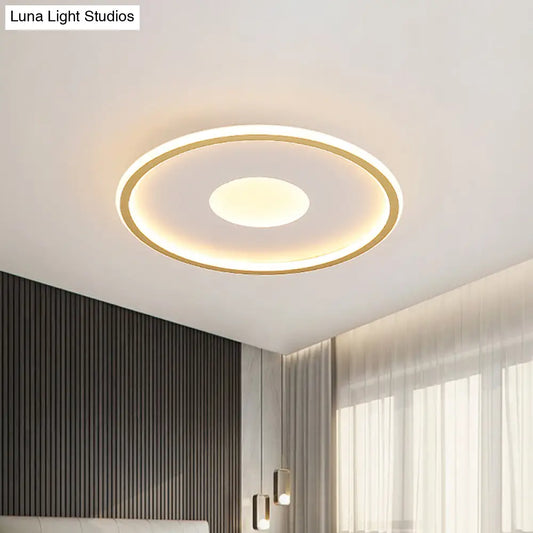DecorBites™ DecorBites™ Minimalist LED Flush Mount Ceiling Light, Disk-Shaped Ultrathin Acrylic in Black/Gold, for Bedroom (12"/19.5"/23.5" Dia)