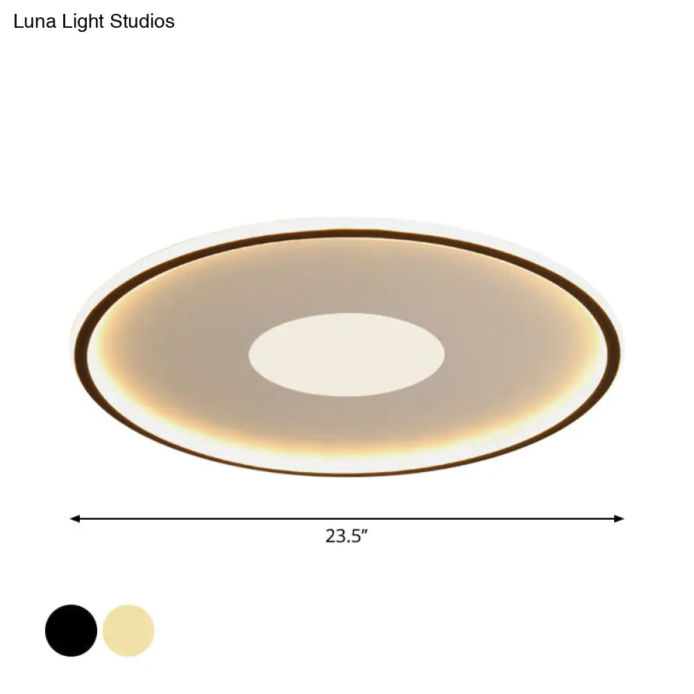 DecorBites™ DecorBites™ Minimalist LED Flush Mount Ceiling Light, Disk-Shaped Ultrathin Acrylic in Black/Gold, for Bedroom (12"/19.5"/23.5" Dia)