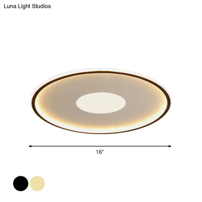 DecorBites™ DecorBites™ Minimalist LED Flush Mount Ceiling Light, Disk-Shaped Ultrathin Acrylic in Black/Gold, for Bedroom (12"/19.5"/23.5" Dia)