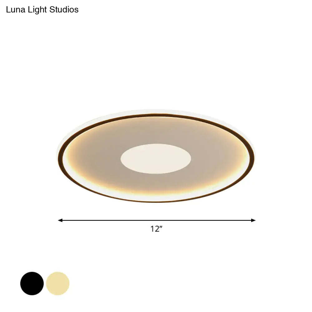 DecorBites™ DecorBites™ Minimalist LED Flush Mount Ceiling Light, Disk-Shaped Ultrathin Acrylic in Black/Gold, for Bedroom (12"/19.5"/23.5" Dia)