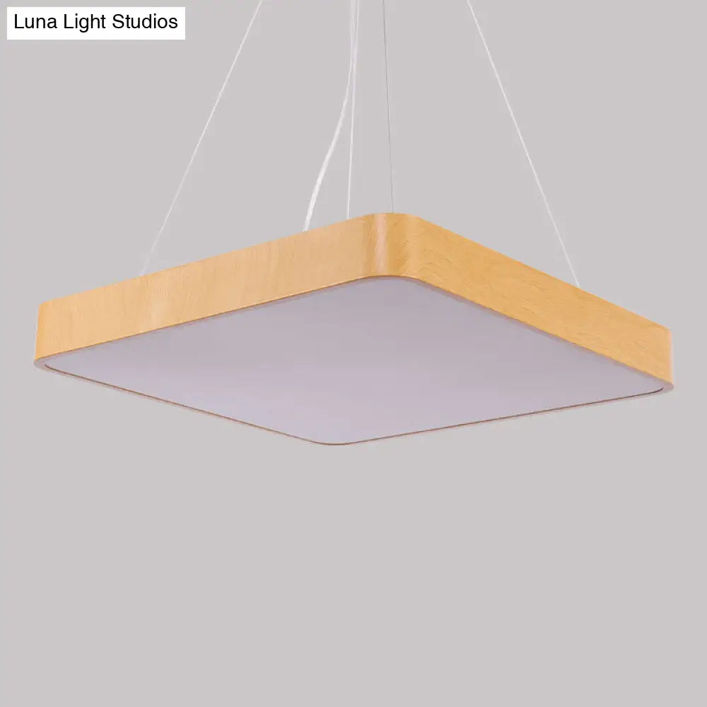 Minimalist LED Pendant Chandelier for Office - Ultrathin Metal and Wood Design