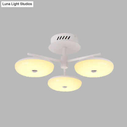 DecorBites™ DecorBites™ Minimalist LED Restaurant Flush Light Fixture - White Semi Ceiling Mount with Doughnut Acrylic Shade, 22"/24" W