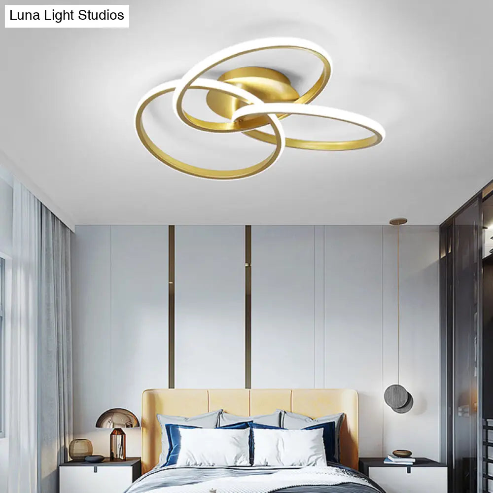 DecorBites™ DecorBites™ Minimalist LED Ring Flush Mount Ceiling Light for Bedrooms with Interlocking Acrylic Design