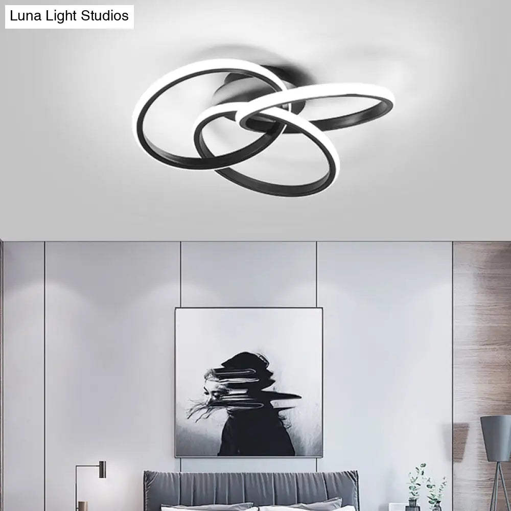 DecorBites™ DecorBites™ Minimalist LED Ring Flush Mount Ceiling Light for Bedrooms with Interlocking Acrylic Design
