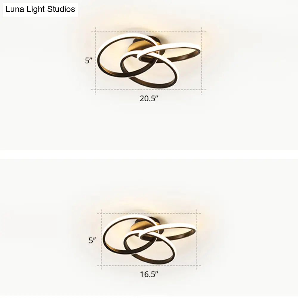 DecorBites™ DecorBites™ Minimalist LED Ring Flush Mount Ceiling Light for Bedrooms with Interlocking Acrylic Design