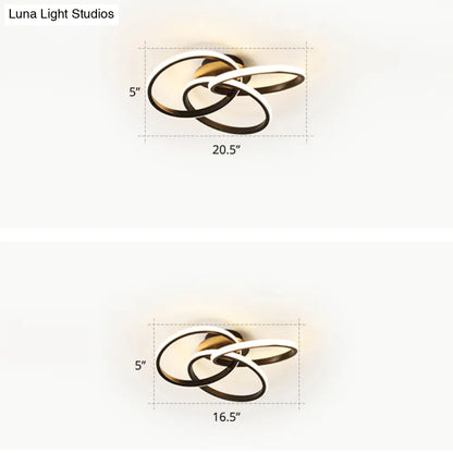 DecorBites™ DecorBites™ Minimalist LED Ring Flush Mount Ceiling Light for Bedrooms with Interlocking Acrylic Design