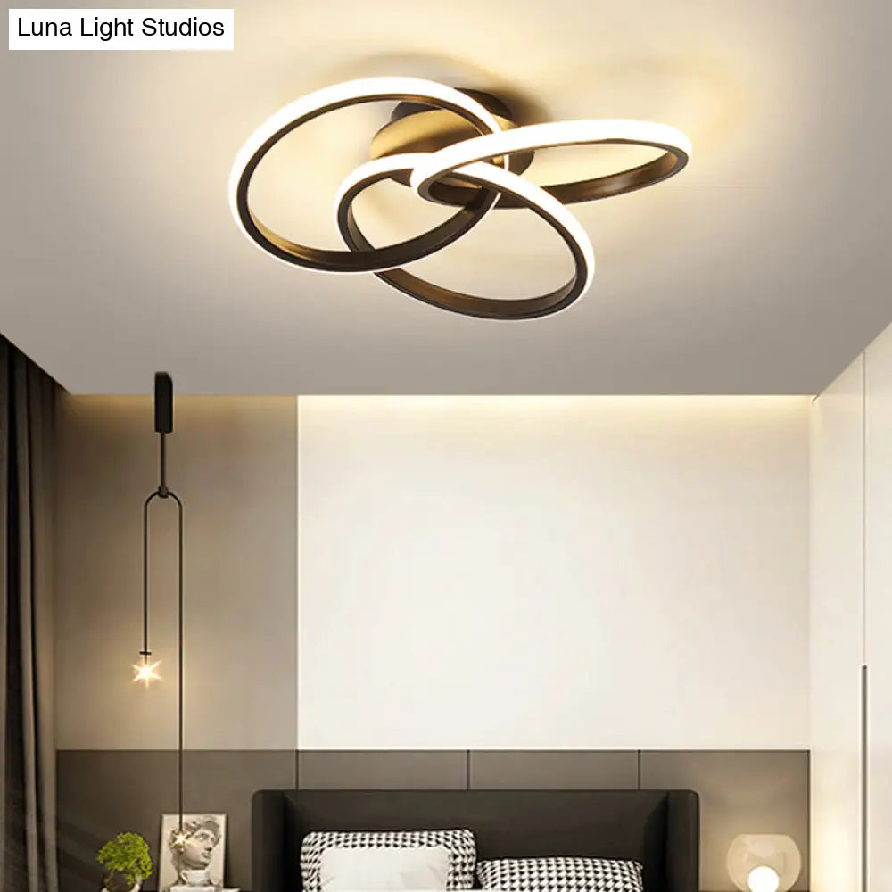 DecorBites™ DecorBites™ Minimalist LED Ring Flush Mount Ceiling Light for Bedrooms with Interlocking Acrylic Design