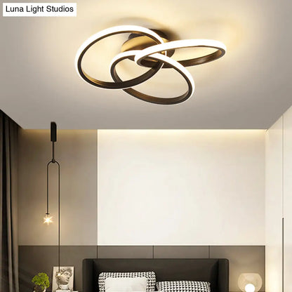 DecorBites™ DecorBites™ Minimalist LED Ring Flush Mount Ceiling Light for Bedrooms with Interlocking Acrylic Design