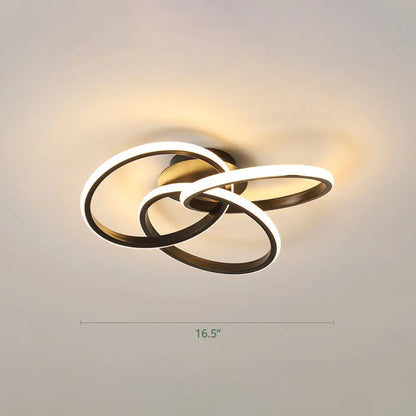 DecorBites™ DecorBites™ Minimalist LED Ring Flush Mount Ceiling Light for Bedrooms with Interlocking Acrylic Design