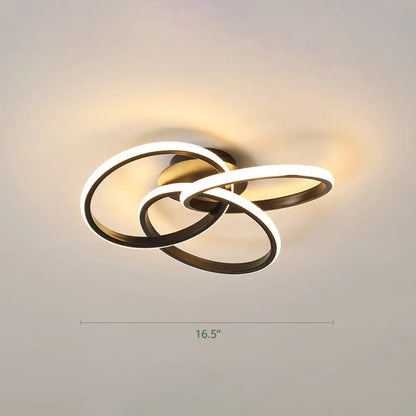 DecorBites™ DecorBites™ Minimalist LED Ring Flush Mount Ceiling Light for Bedrooms with Interlocking Acrylic Design