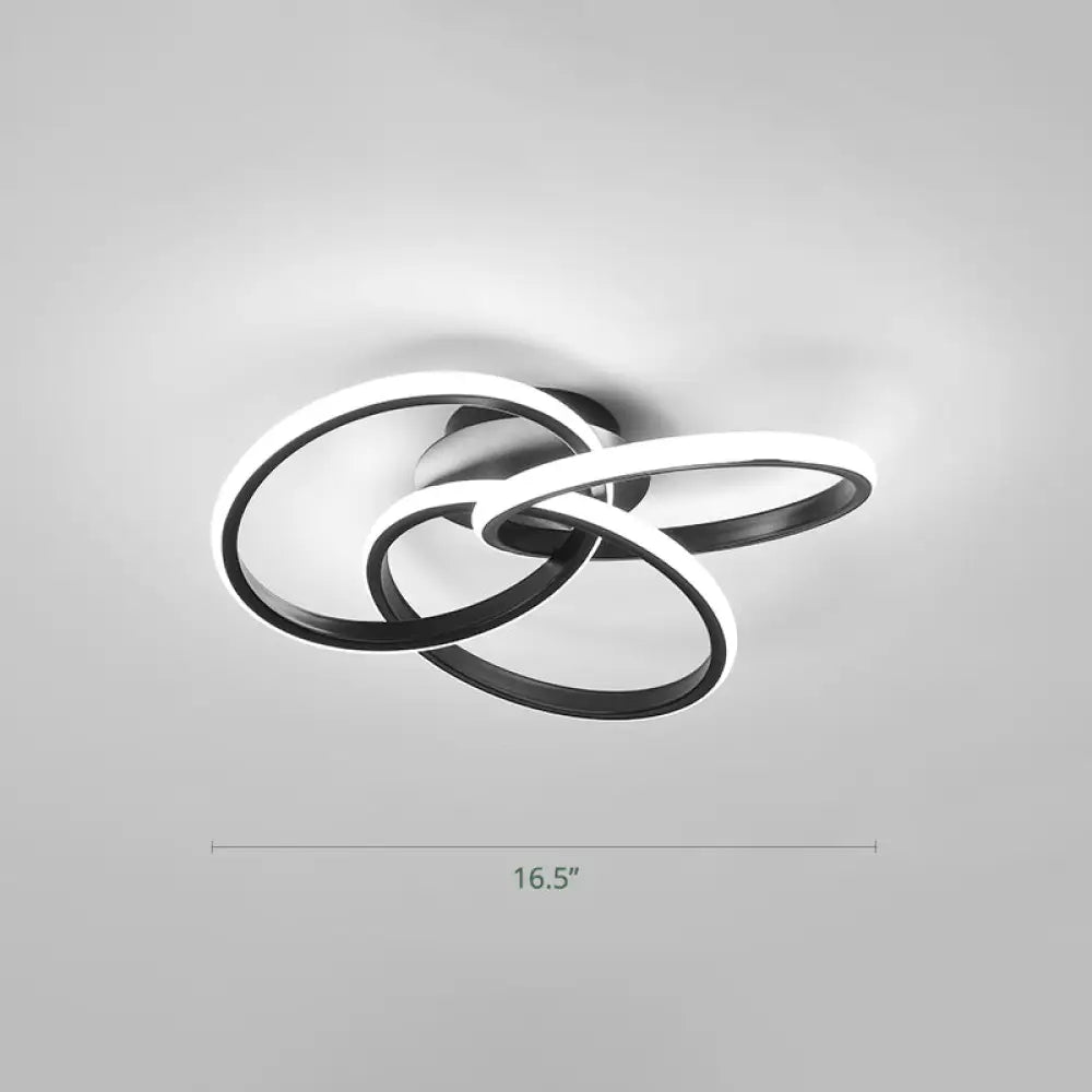 DecorBites™ DecorBites™ Minimalist LED Ring Flush Mount Ceiling Light for Bedrooms with Interlocking Acrylic Design