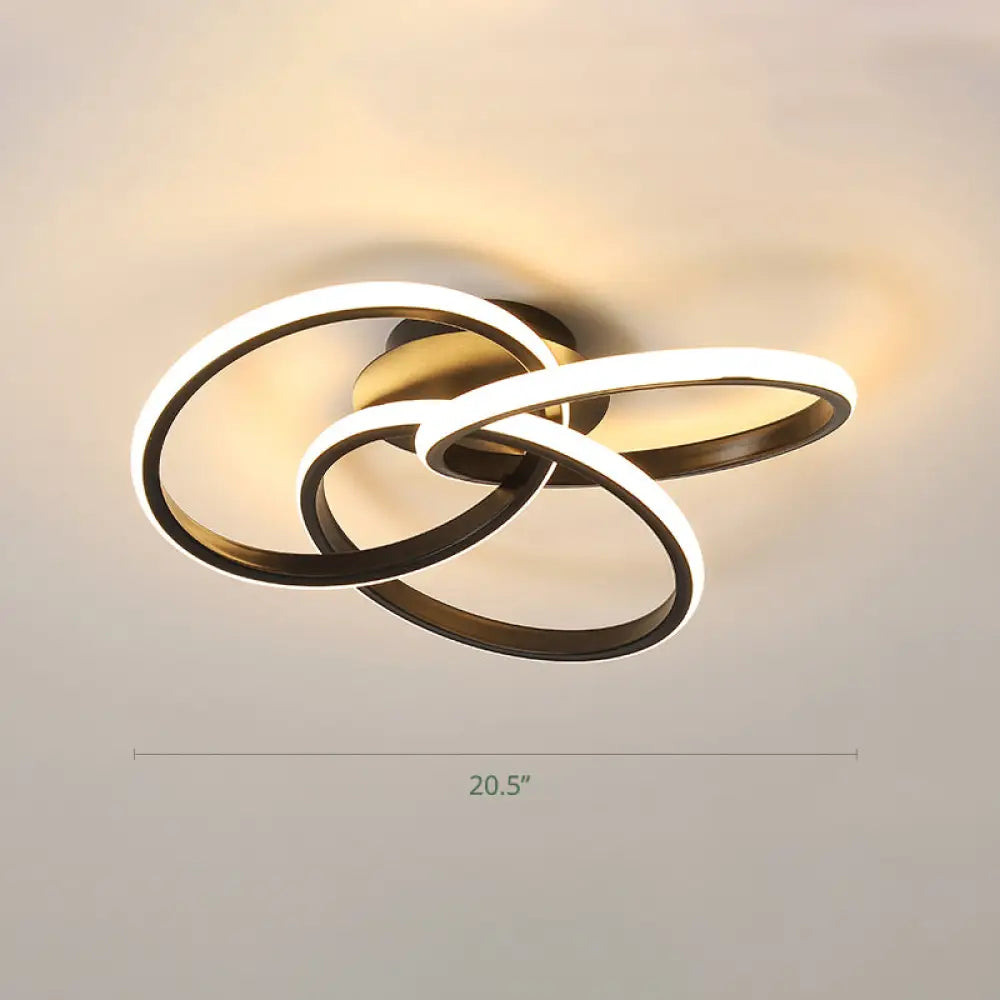 DecorBites™ DecorBites™ Minimalist LED Ring Flush Mount Ceiling Light for Bedrooms with Interlocking Acrylic Design
