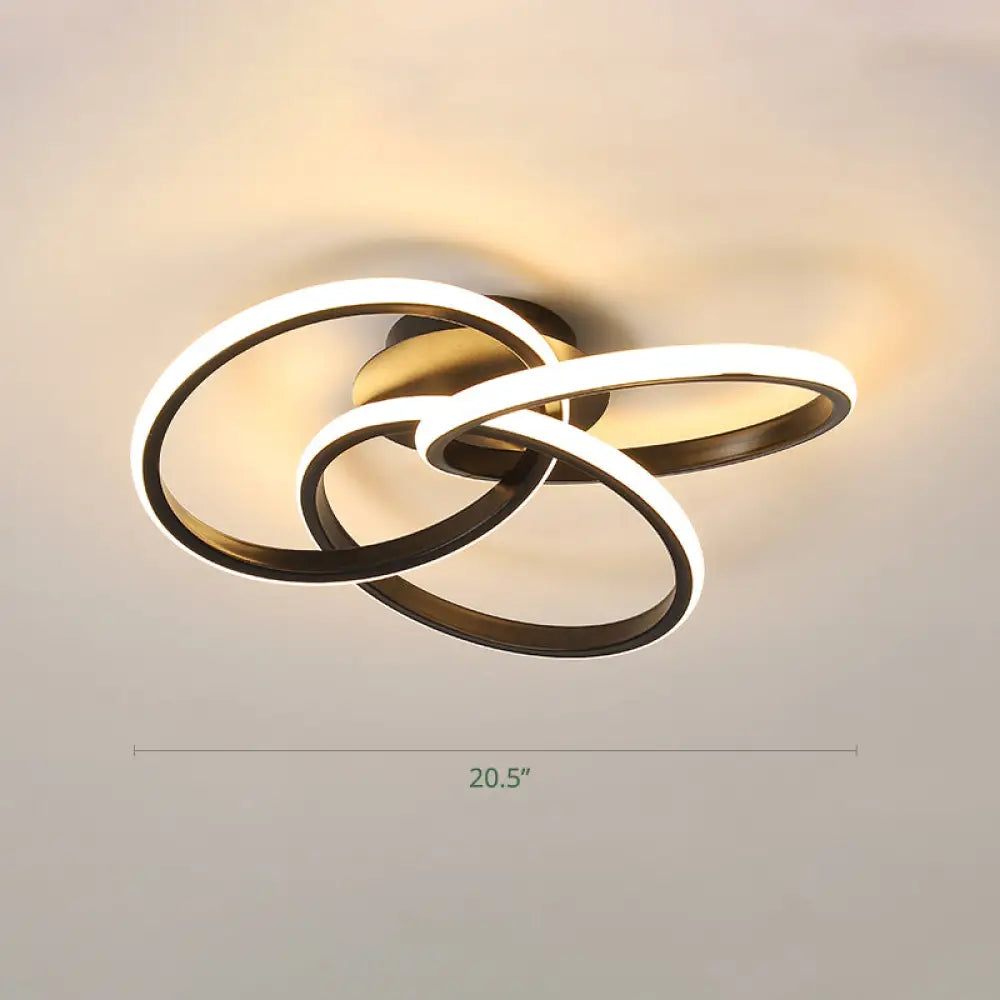 DecorBites™ DecorBites™ Minimalist LED Ring Flush Mount Ceiling Light for Bedrooms with Interlocking Acrylic Design