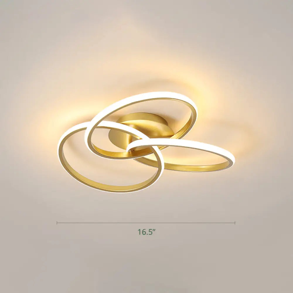 DecorBites™ DecorBites™ Minimalist LED Ring Flush Mount Ceiling Light for Bedrooms with Interlocking Acrylic Design