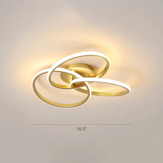 DecorBites™ DecorBites™ Minimalist LED Ring Flush Mount Ceiling Light for Bedrooms with Interlocking Acrylic Design
