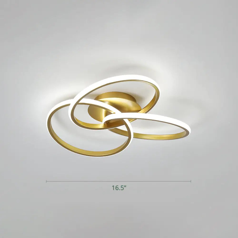 DecorBites™ DecorBites™ Minimalist LED Ring Flush Mount Ceiling Light for Bedrooms with Interlocking Acrylic Design