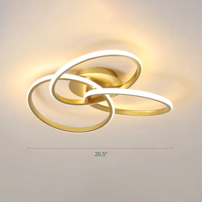DecorBites™ DecorBites™ Minimalist LED Ring Flush Mount Ceiling Light for Bedrooms with Interlocking Acrylic Design